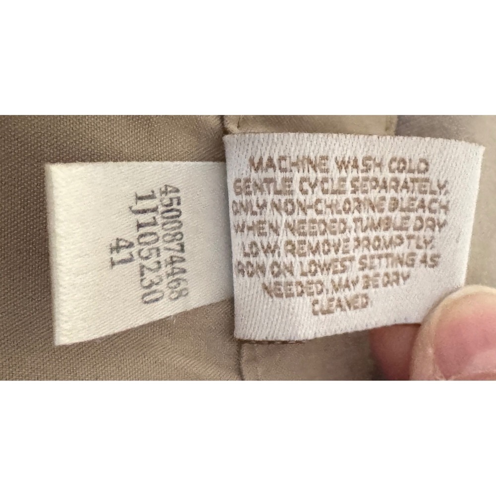 Chico's Women's Size 2 (L) Button Down Tunic Blouse Roll Tab Long Sleeve Beige - Picture 6 of 11